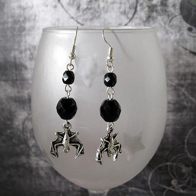 Silver Bat Earrings on Surgical Stainless Steel Earring Wires – Starrlight  Boutique