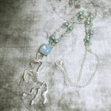 Skeletal Unicorn Swarovski Crystal Necklace