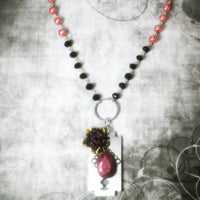 Razor Blades And Roses Necklace