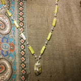Serpentine Gemstone Cat Necklace