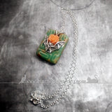 Lovely Contemporary Ceramic Bat Rose Necklace