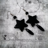 Black Star Acrylic Stainless Steel Earrings