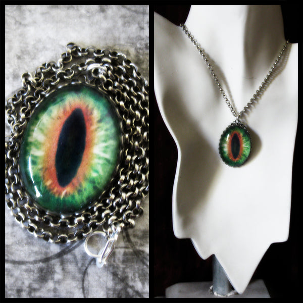 Aqua Blue Dragon Cat Eye Necklace Pendant Fantasy Color Photo Art Jewelry  Gift | eBay