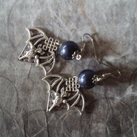 Filigree Celtic Bat Earrings Surgical Stainless Steel Earring Wires