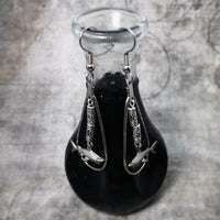 Only Pair - Silver And Steel Shark Earrings