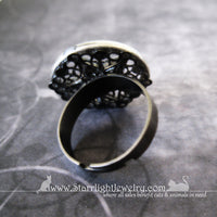 Simple Silver And Brass Pentacle Filigree Ring