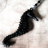 Black Sea Horse Pull Chain Charm