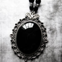 Gothic black bat necklace 