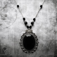 Gothic black bat necklace