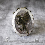 Brass Dragon And Silver Locket / Poison Ring